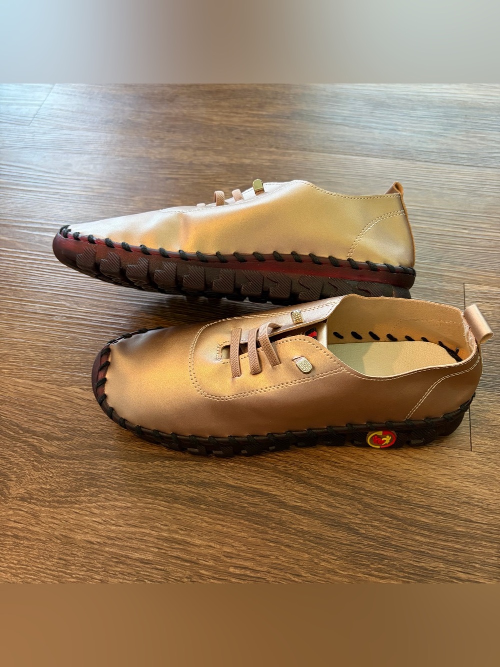 OY Casual Gold Moccasin Slip-Ons
Size 42/10